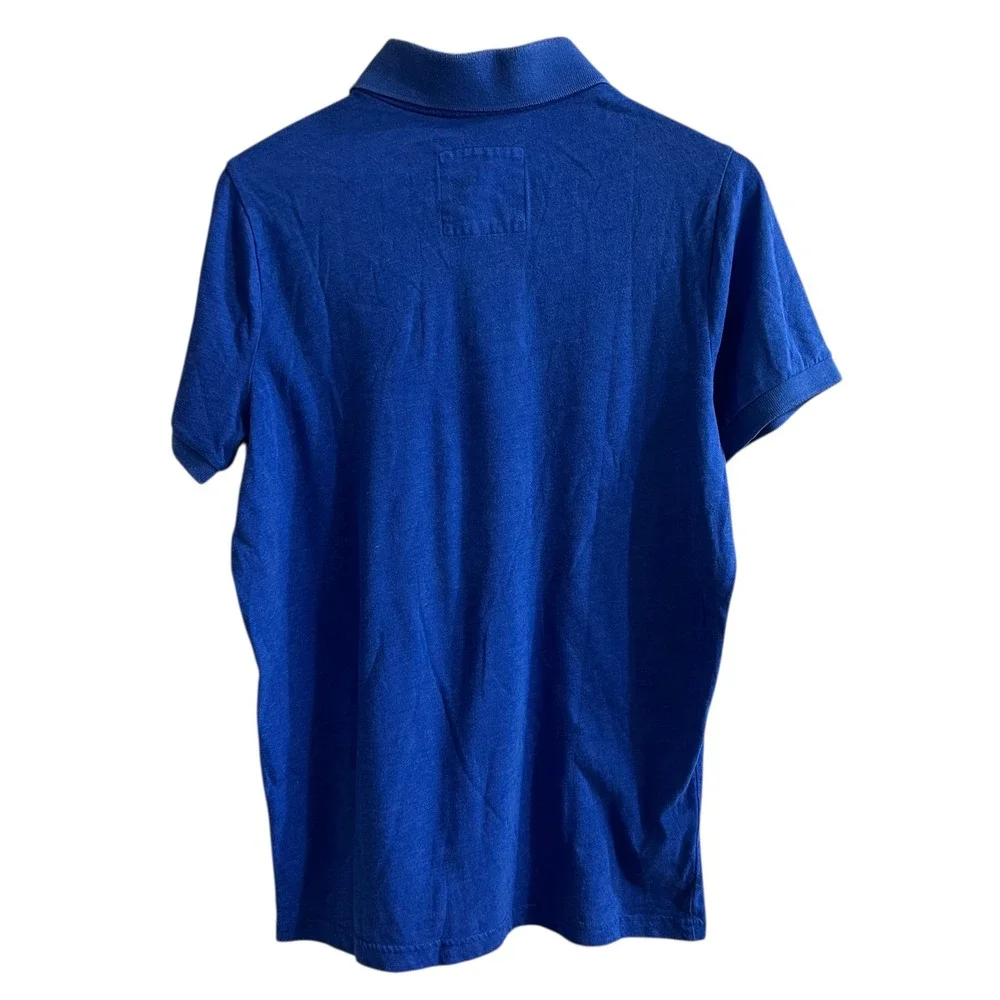 Hollister Mens Blue Short Sleeve Polo Shirt XL Embroidered Seagull Logo Cotton